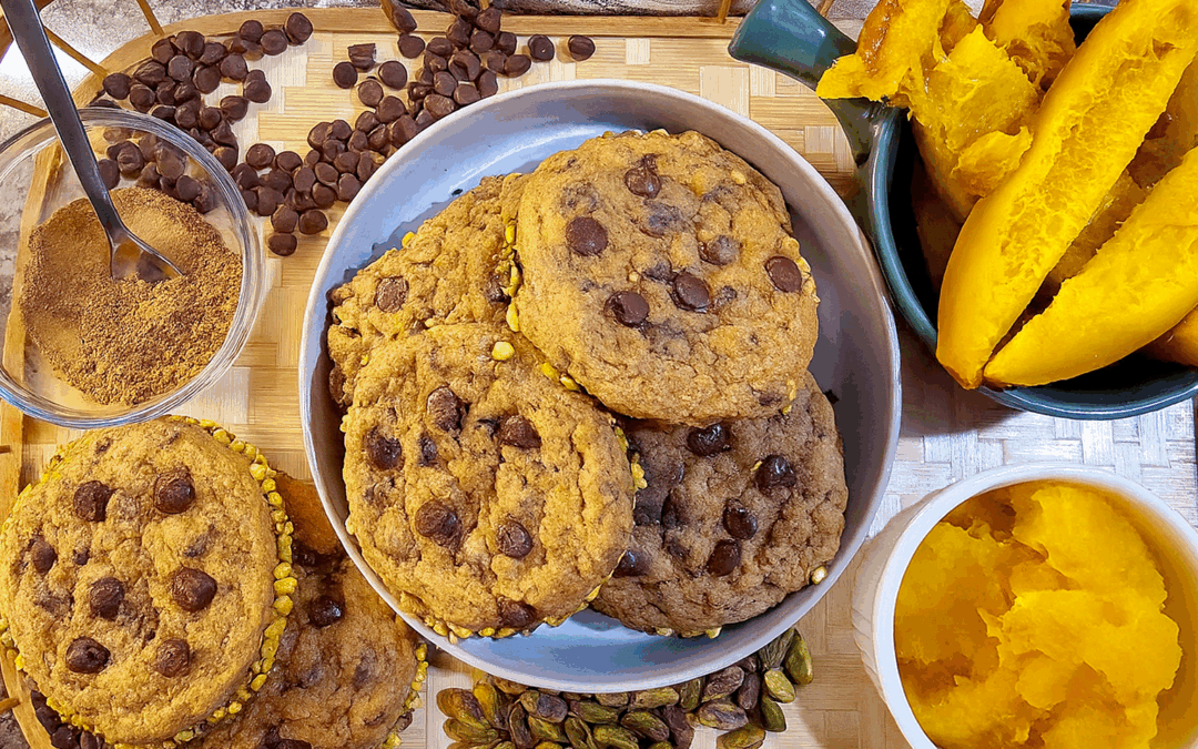 Pumpkin and Pistachio Chocolate Chip Cookies