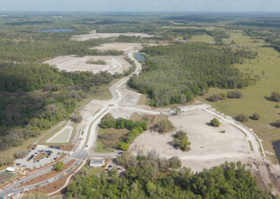 Aerial image of The Grow construction progress
