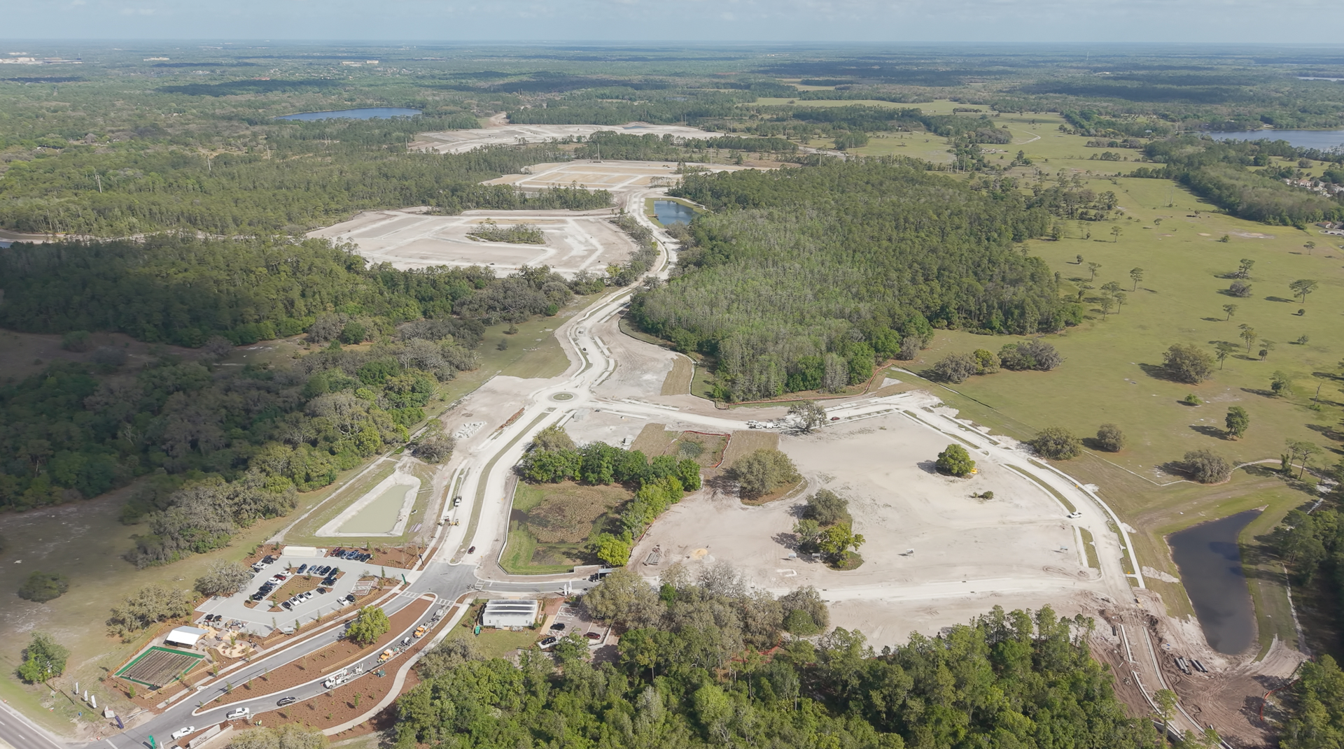 Aerial image of The Grow construction progress